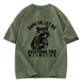 Tokyosol Overthink Raccoon Back Washed T Shirt