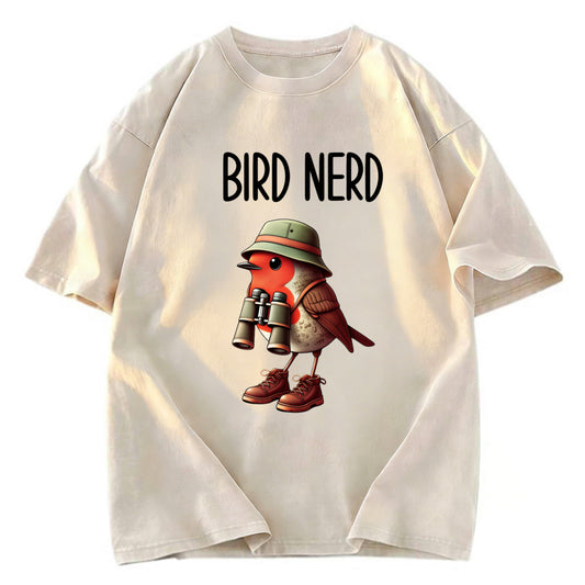 Tokyosol Funny Bird Nerd Washed T Shirt