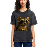 Tokyosol Smoking Raccon Washed T Shirt