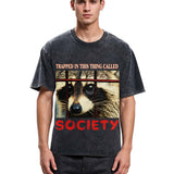 Tokyosol Society Raccoon Washed T Shirt
