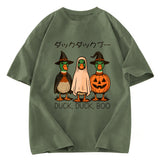 Tokyosol Funny Goose Halloween Washed T Shirt