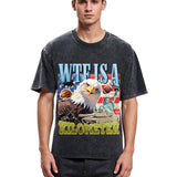 Tokyosol Funny Eagle Meme Washed T Shirt