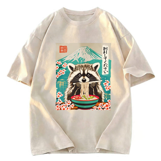 Tokyosol Please Give Raccoon A Discount Washed T Shirt