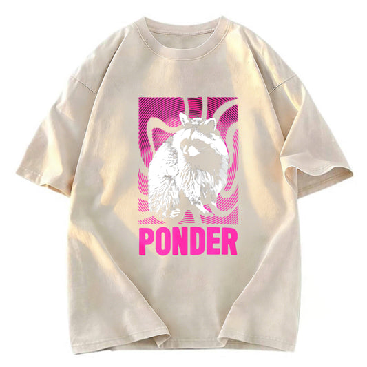 Tokyosol Ponder Raccoon Washed T Shirt