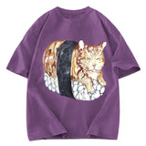Tokyosol Sushi Cat Washed T Shirt