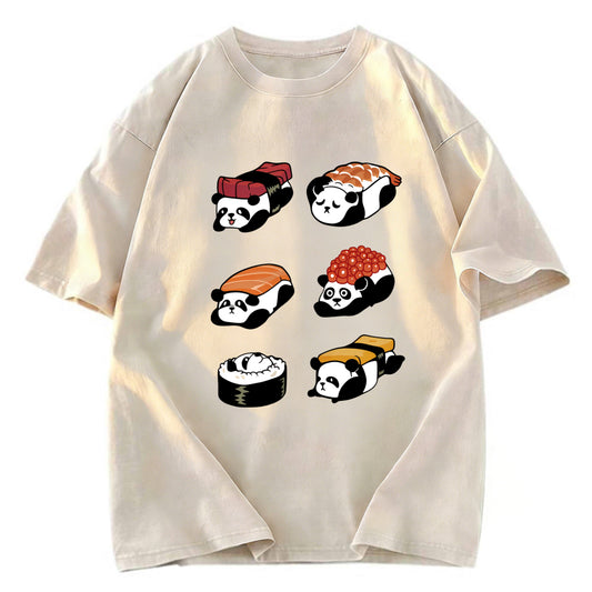 Tokyosol Panda Sushi Washed T Shirt