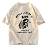 Tokyosol Left Unsupervised Raccoon Washed T Shirt