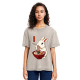 Tokyosol Bunny:One More Bowl, Please! Washed T-Shirt
