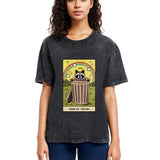 Tokyosol King Of Trash Raccoon Tarot Card Washed T Shirt