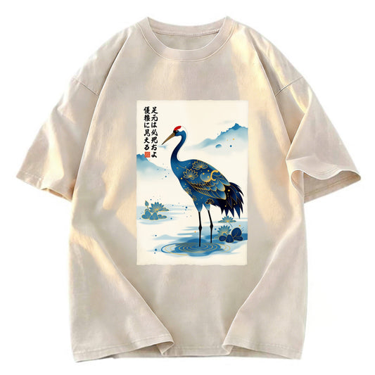 Tokyosol The Graceful Crane Washed T Shirt