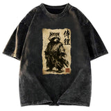 Tokyosol Samurai Raccoon Washed T Shirt