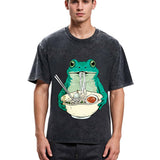 Tokyosol Vintage Frog Ramen Japanes Washed T-Shirt