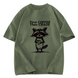 Tokyosol First Coffee Then Chaos Washed T Shirt