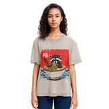 Tokyosol Ramen Lover Raccoon Washed T Shirt