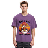 Tokyosol Just A Boy Who Loves Anime And Ramen Washed T Shirt