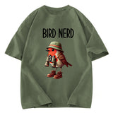 Tokyosol Funny Bird Nerd Washed T Shirt