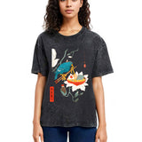 Tokyosol Bird And Ramen Ukiyoe Washed T Shirt