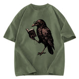 Tokyosol Vintage Raven Book Washed T Shirt