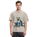 Tokyosol Cat In Kimono Eating Sushi Washed T Shirt