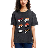 Tokyosol Panda Sushi Washed T Shirt
