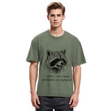 Tokyosol Stupid Raccoon Funny Washed T Shirt