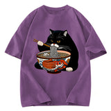 Tokyosol Fat Cat Eating Ramen Classic T-Shirt