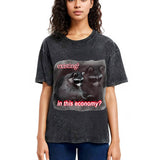 Tokyosol Economy Raccoon Meme Washed T Shirt