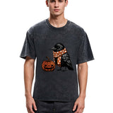 Tokyosol Crow And Pumpkin Back Washed T Shirt