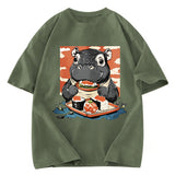 Tokyosol Moo Deng Eat Sushi Washed T Shirt