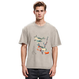 Tokyosol Japanese Art Birds On Cherry Blossom Washed T Shirt