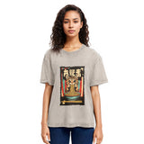 Tokyosol Kawaii Ramen Orange Cat Vintage Japanese Washed T Shirt