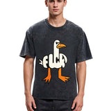 Tokyosol Angry Goose Funny Washed T Shirt
