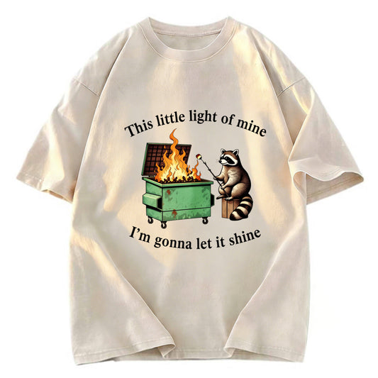 Tokyosol Dumpster Fire Raccoon Washed T Shirt