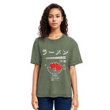 Tokyosol Fugu Ramen Japanese Retro Print Jean T Shirt