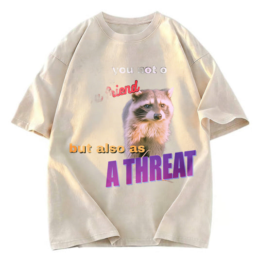 Tokyosol Viral Raccoon Meme Washed T Shirt