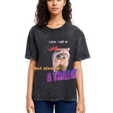 Tokyosol Viral Raccoon Meme Washed T Shirt
