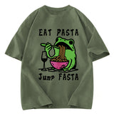 Tokyosol Eat Pasta Jump Fasta Washed T Shirt