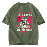 Tokyosol I Am Strong Raccoon Washed T Shirt