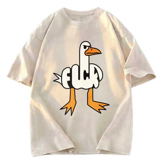 Tokyosol Angry Goose Funny Washed T Shirt