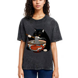 Tokyosol Fat Cat Eating Ramen Classic T-Shirt