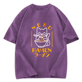 Tokyosol Cat Obsessed With Ramen Washed T Shirt