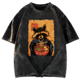 Tokyosol Ramen Obsessed Raccoon Washed T Shirt