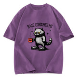 Tokyosol Rage Consumes Me Cat Washed T Shirt