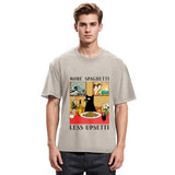 Tokyosol Cat Eating Pasta Washed T Shirt