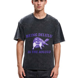 Tokyosol Funny Delusional Raccoon Washed T Shirt