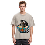 Tokyosol American Shorthair Cat Eating Ramen Washed T Shirt