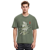 Tokyosol Flock Of Cranes In Flight Washed T Shirt