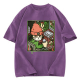 Tokyosol Rapper Cat Gradient Washed T-Shirt