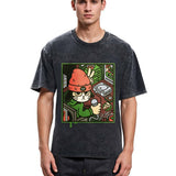 Tokyosol Rapper Cat Gradient Washed T-Shirt