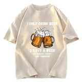 Tokyosol I Only Drink Beer 3 Times A Week Washed T-Shirt